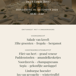 Oudjaar - donderdag 31 december van UITVERKOCHT